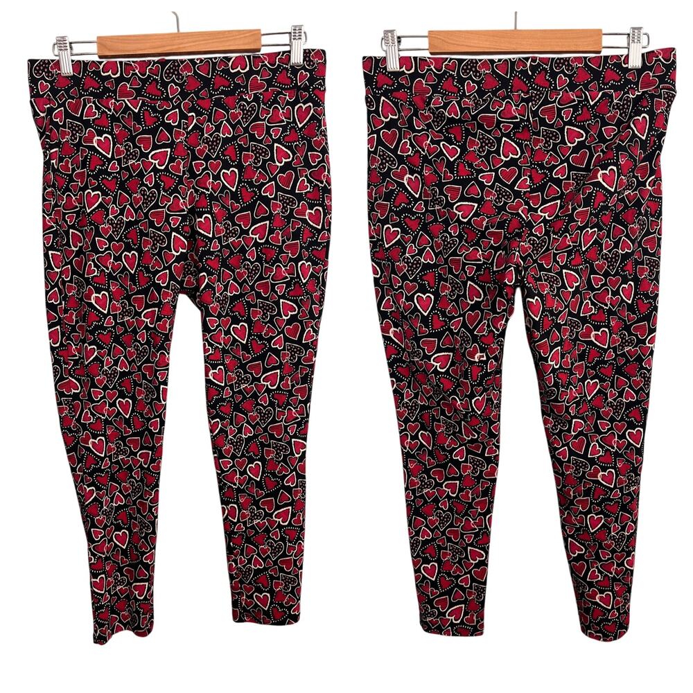 Torrid Women's 1X Leggings Heart Print Cropped Stretch Casual Loungewear‎ Love